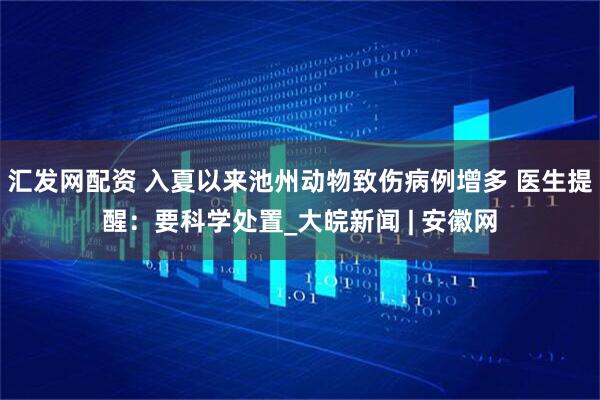 汇发网配资 入夏以来池州动物致伤病例增多 医生提醒：要科学处置_大皖新闻 | 安徽网